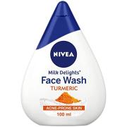 NIVEA Women Face Wash for Acne Prone Skin, Milk Delights Turmeric, 100 ml