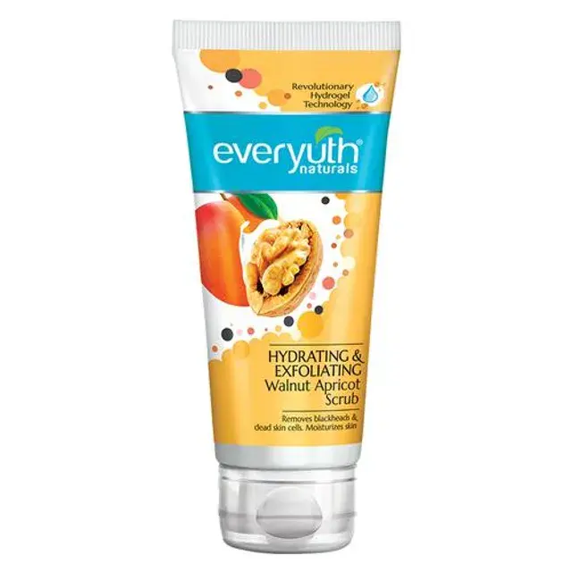 Everyuth Naturals Hydrating & Exfoliating Walnut Apricot Scrub, No Harmful Chemicals, 50 gm
