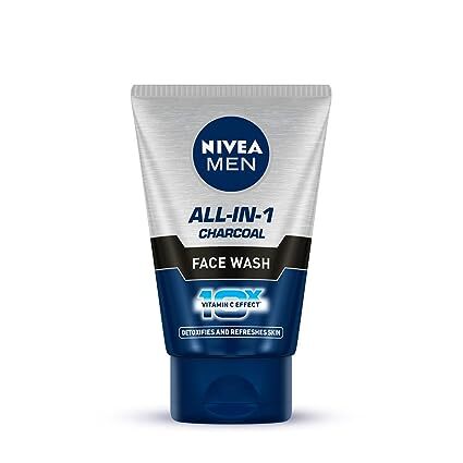 NIVEA MEN All In 1 Charcoal Face Wash, For All Skin Types, 50 gm
