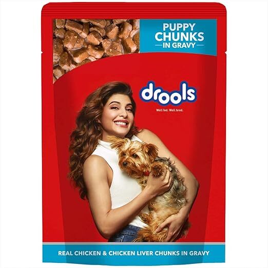 Drools Real Chicken and Chicken Liver Chunks in Gravy Puppy Food, 150G
