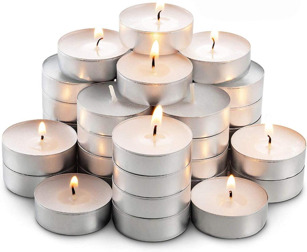 Long Burning T-Light Candles Smokeless, 50pcs