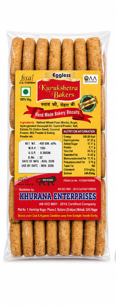 Kurukshetra Bakers Roasted Jeera Biscuits 400gm