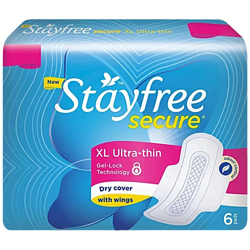 Stayfree Secure XL Ultra -Thin Gel Lock Technology 6 Units