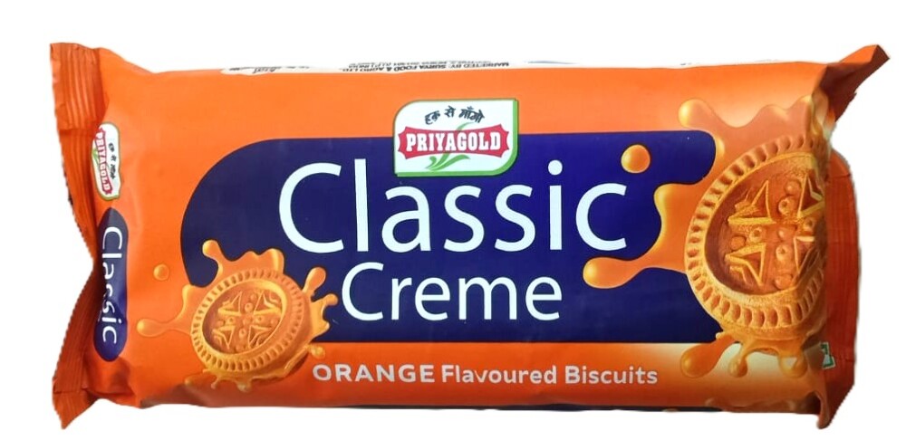 Priya Gold Classic Creme Orange Flavoured Biscuits 148gm
