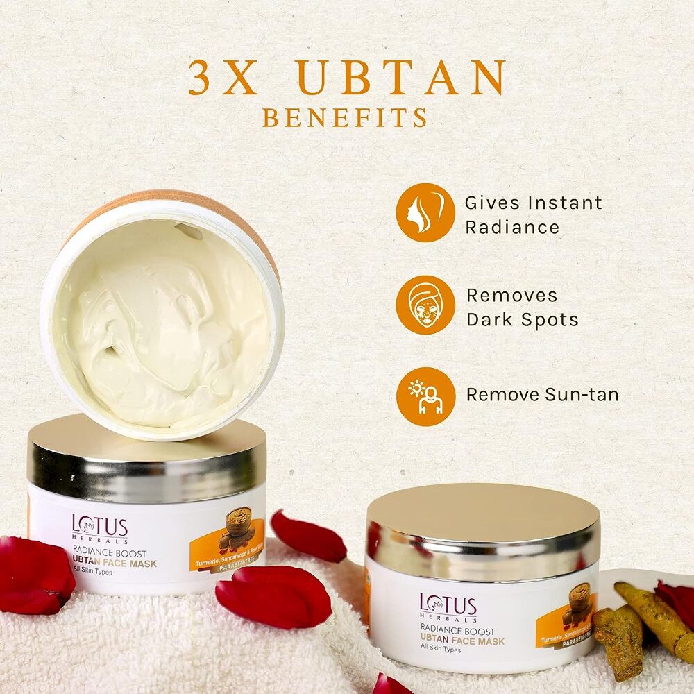 Lotus Herbals Radiance Boost Ubtan Face Mask, 100 gm