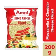 Amul Mozzarella & Cheddar Diced Cheese Blend 200 g (Pack)