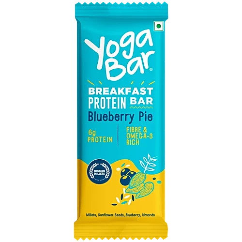 Yoga Bar Breafast Protein Bar Blueberry Pie 6g Protein Fiber & Protein Rich, 45g