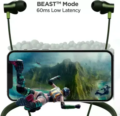 boAt Rockerz 255 Arc with ENx Technology and upto 30 Hours Playback Bluetooth Headset (Fern Green, In the Ear)