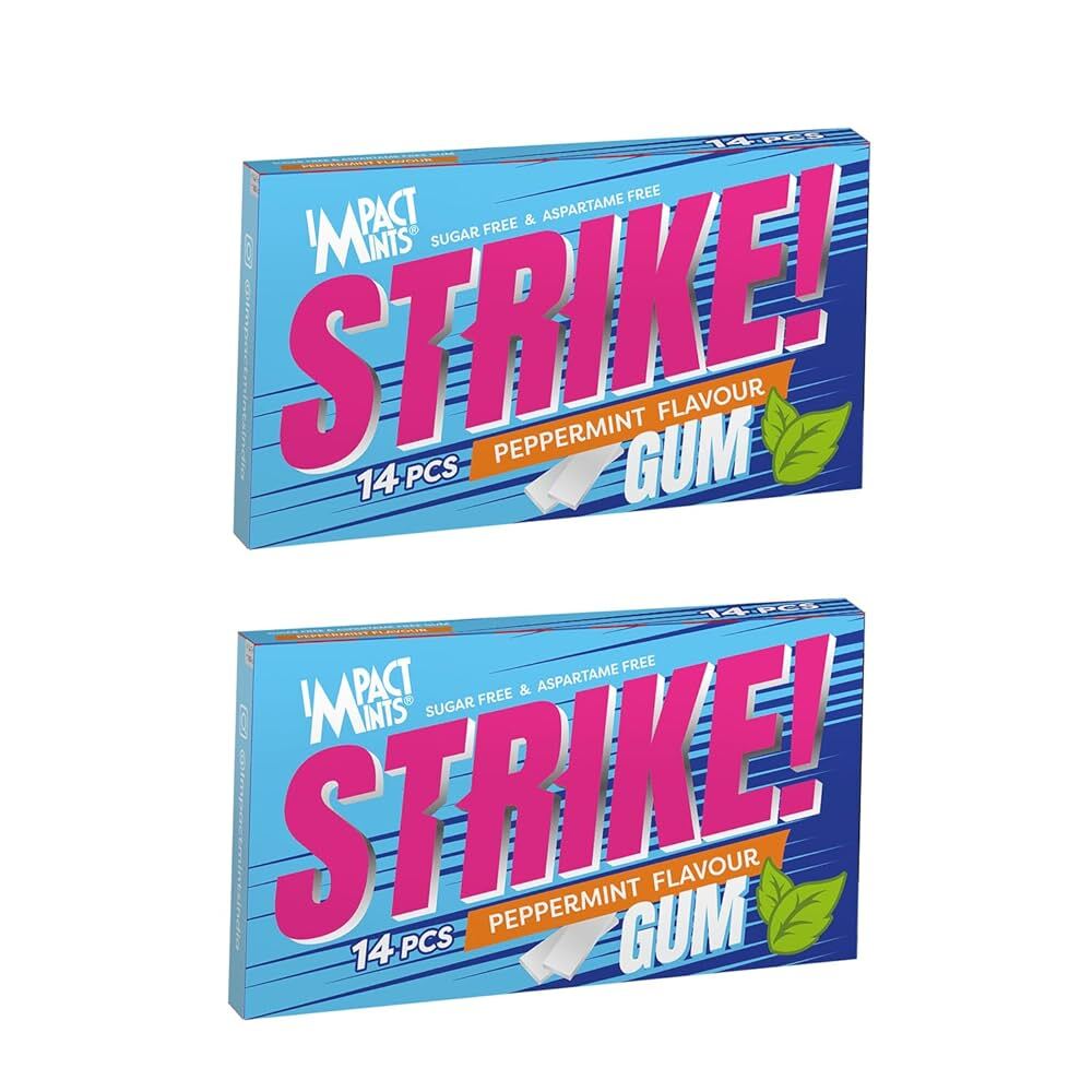 Impact Mints Strik! Peppermint Flavour Gum 14 Pcs