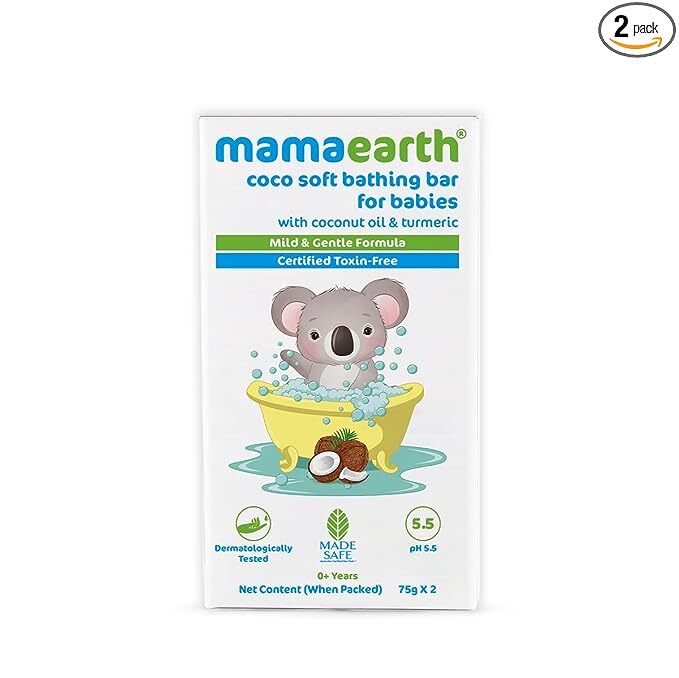Mamaearth Coco Soft Bathing Bar for Babies with Coconut Oil & Turmeric for Babies - 75g