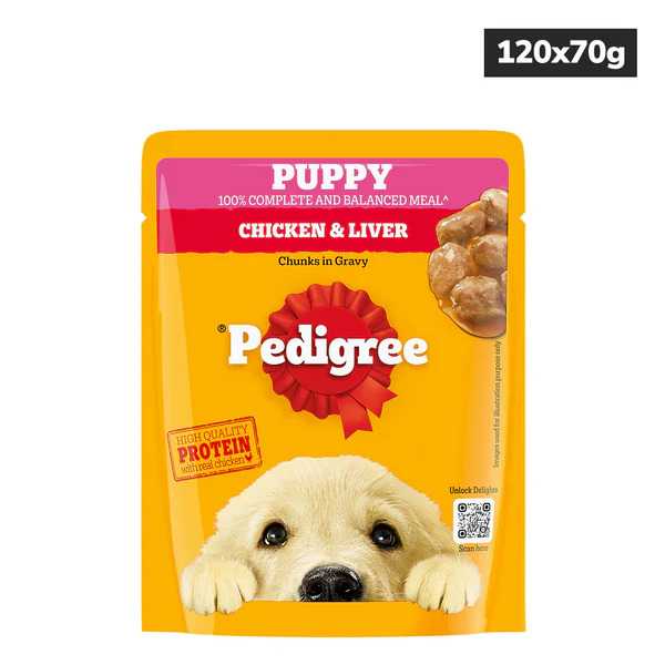 Pedigree Puppy Chicken & Liver Chunks In Gravy 70g