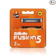 Gillette Fusion Manual Blades for men with styling back blade - 2 count for Perfect Shave and Perfect Beard Shape