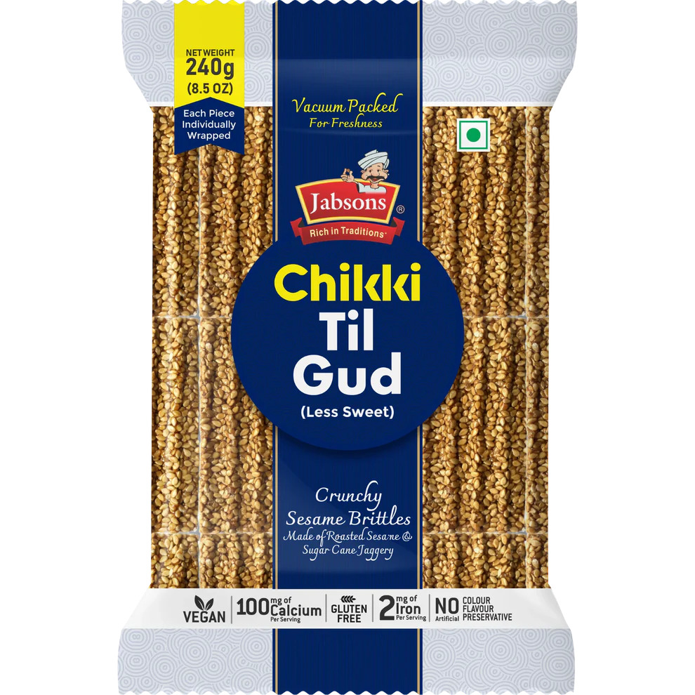 Jabson Chikki Til Gud Less Sweet, 240g