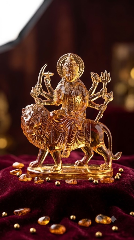 Glass-Art Maa Durga - Golden Amber Edition 1pc