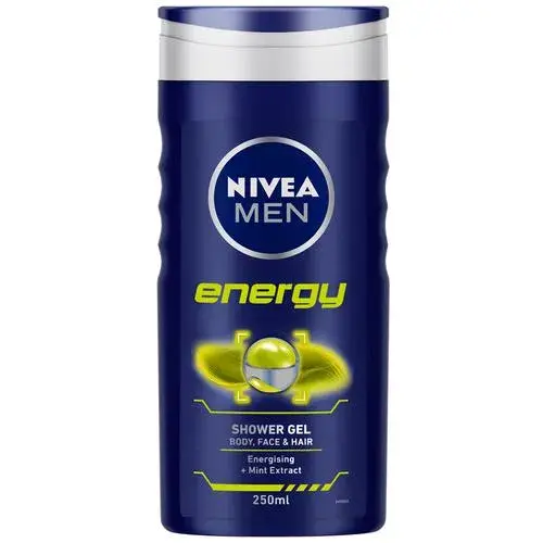 NIVEA Men Energy Shower Gel With Mint Extracts For Body, Face & Hair, 250 ml
