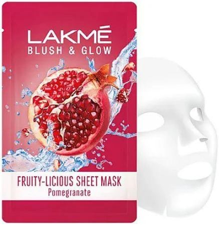 Lakme Blush And Glow Fruity Licious Sheet Mask Pomegrante Punch