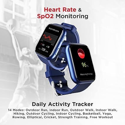 boAt Blaze Smart Watch with 1.75” HD Display, Fast Charge, Apollo 3 Blue Plus Processor, 24x7 Heart Rate & SpO2 Monitor, Multiple Watch Faces, Multiple Sports Modes & 7 Days Battery Life(Deep Blue)