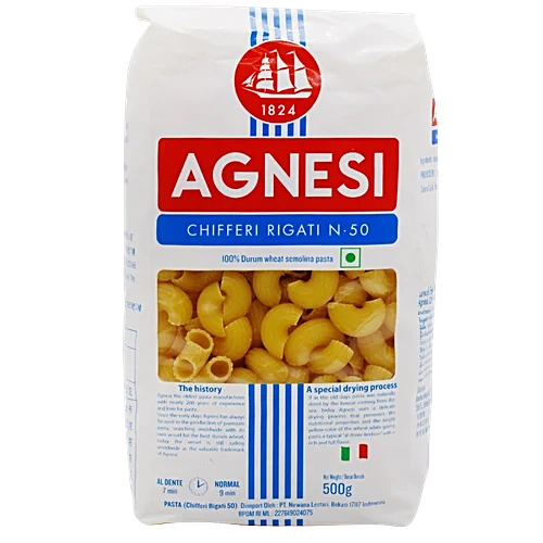 Agnesi Chifferi Rigati No 50 Durum Wheat Semolina Pasta 500g