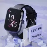 boAt Wave Beat with boAt Coins, DIY Watch Face Studio & 1.69'' HD Display Smartwatch (Black Strap, Free Size)