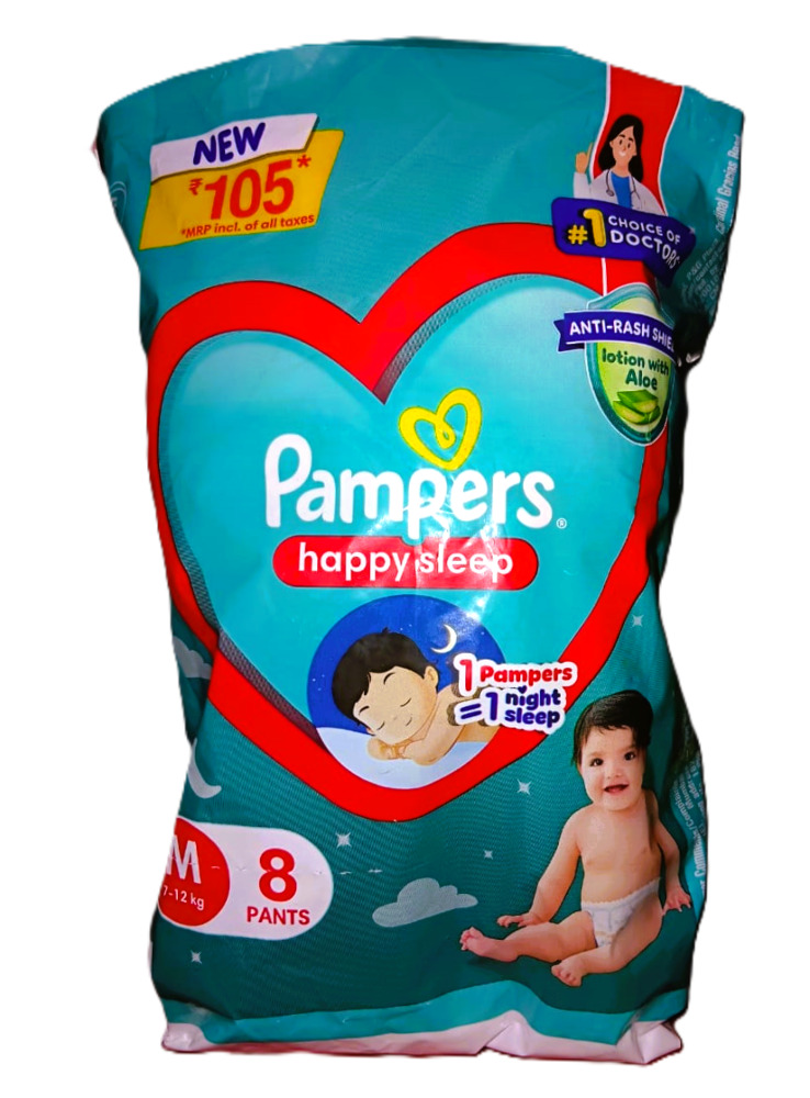 Pampers Happy Sleep Anti Rash Sleep 8 Pants, M