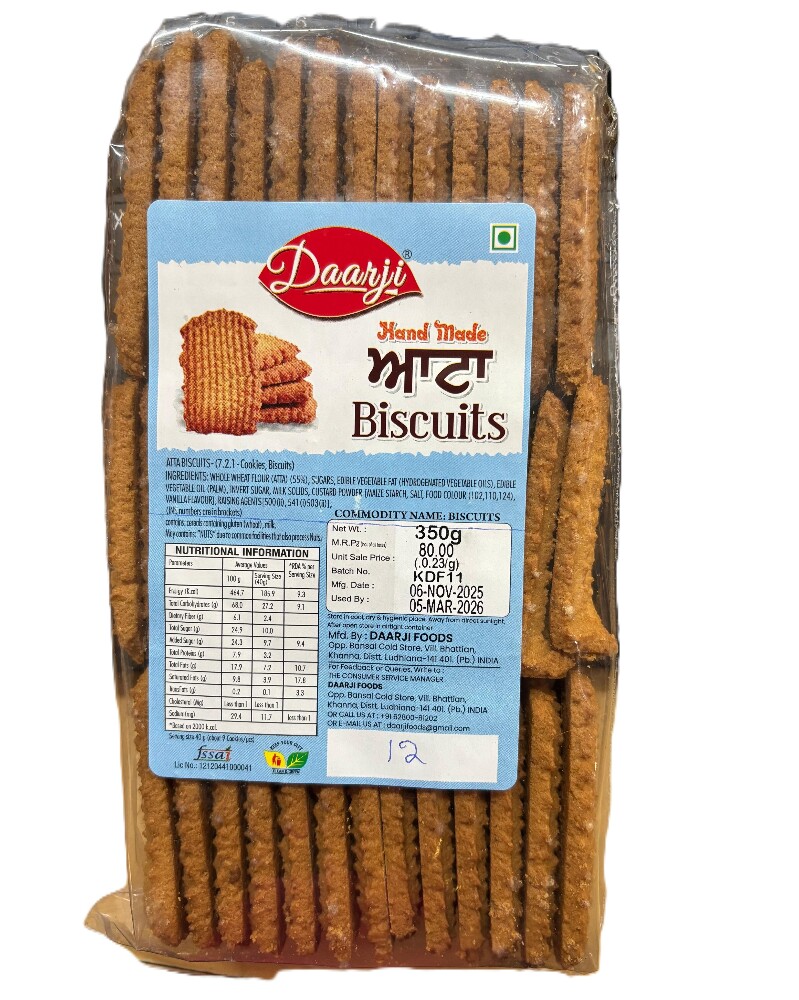 Daarji Hand Made Aata Biscuit 350g