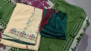 Latest Design Cream Green Kadhai Suit