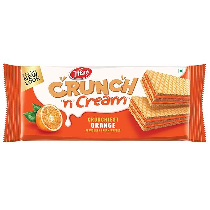 Tiffany Crunchy N Cream Crunchiest Orange Flavour Creem Wffer 135g