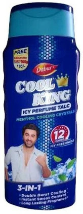 Dabur Cool King Icy Perfume Talc, 100G (Free Dabur Red Toothpaste)