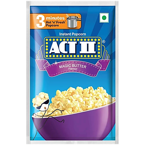 ACT Instant Popcorn Magic Butter Flavour 3 Minutes Hot 'n' Fresh Popcorn 37.5g