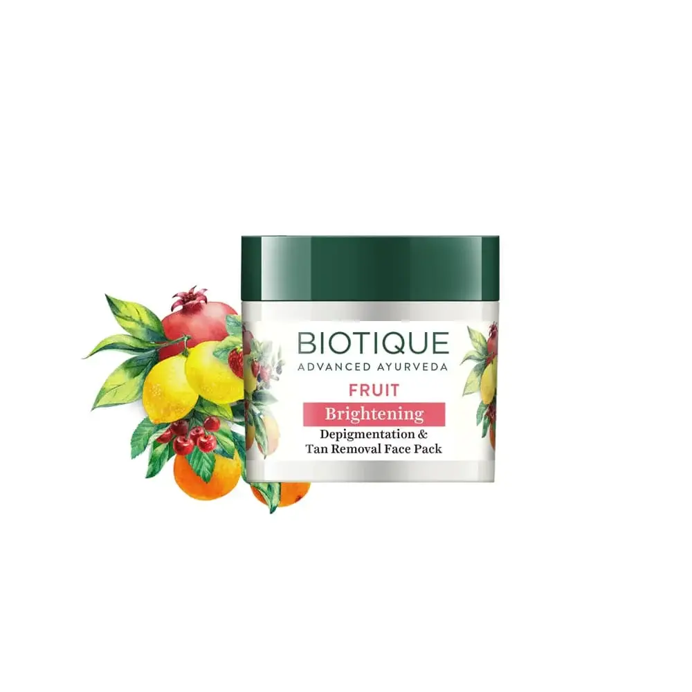 Biotique Bio Fruit Brightening Depigmentation & Tan Removal Face Pack, 75 g