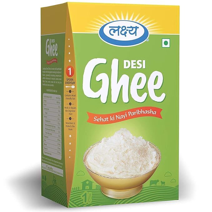 LAKSHYA 100% Pure Desi Ghee Clarified Butter, 1 Ltr