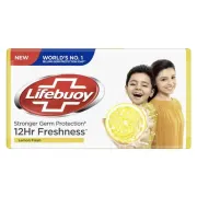 Lifebuoy Lemon Fresh Soap, 100% Stronger Germ Protection, 100 g (Pack of 4)