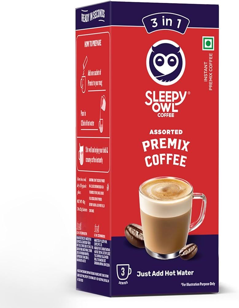 Sleepy Owl Assorted Premix Coffee 3 in 1, 60g