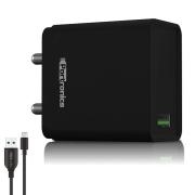 Portronics Adapto ONE, 18w 3A Mach USB Fast Charging Adaptor,Comes with 1M Type-C Cable Single Port Wall Charger for iPhone 11/Xs/XS Max/XR/X/8/7/6/Plus, iPad Pro/Air 2/Mini 3/Mini 4, Samsung S4/S5, and More(Black)