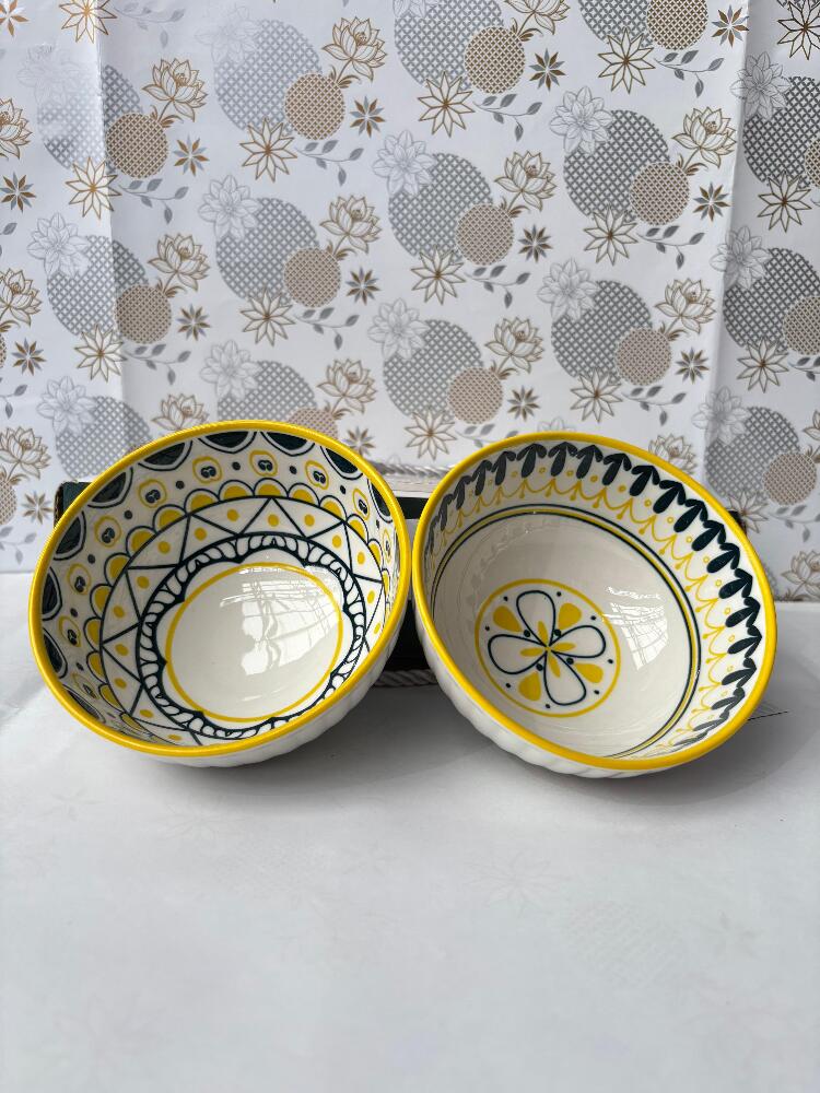 Lemon Tree Ceramic Snack Bowl 2 pcs