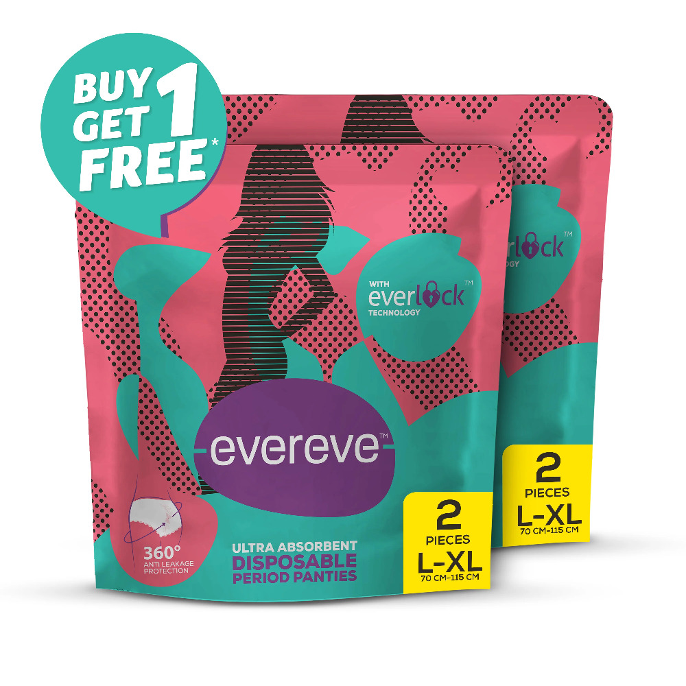 EVEREVE ULTRA ABSORBENT DISPOSABLE PERIOD PANTIES L-XL