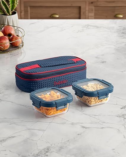 Dubblin Sleek Square 310ml Set Of 2 Lunch Box