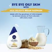 NIVEA Women Face Wash for Oily Skin, Milk Delights Besan, 100 ml