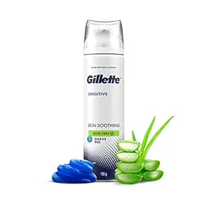 Gillette Sensitive Shaving Gel Soothing with Aloe Vera | 195 gm