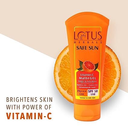 Lotus Herbals Safe Sun Vitamin-C MatteGEL Daily Sunscreen SPF 50, 100 gm