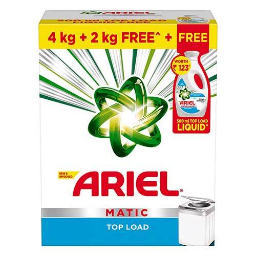Ariel Machine Expert Top Load 4Kg+2Kg+Ariel Matic Liqud 500Ml Free