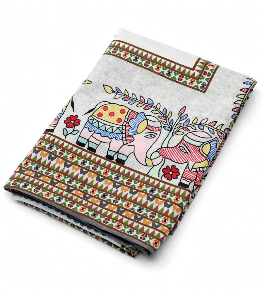 Madhubani Elephant Dining Table Cover 1pc