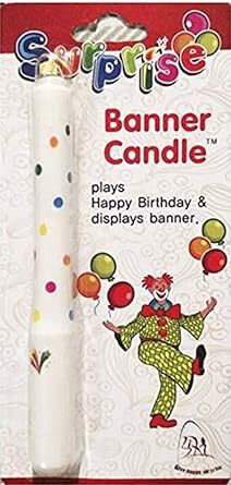 Leecoyal Surprise Happy Birthday Banner Candle