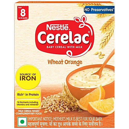 Nestle Cerelec Baby Cereal With Wheat Orange 8 to 24 Months 300g