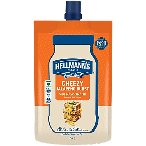 Hellmanns Cheezy Jalapeno Burst veg Mayonnaise 85g