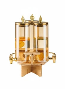 Waterfall High Qulity Glass 3 Pcs Beverage Dispenser Set 1.83Ltr