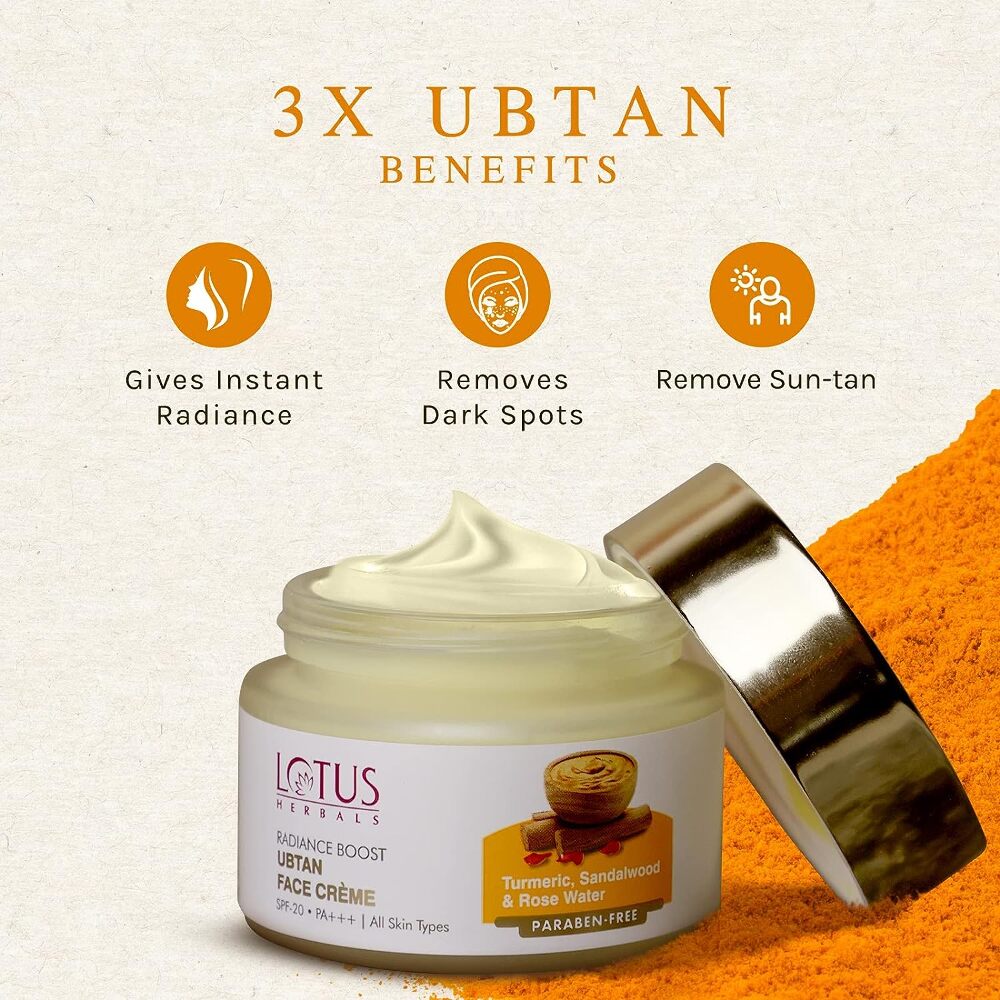 Lotus Herbals Radiance Boost Ubtan Face Cream, 50 gm