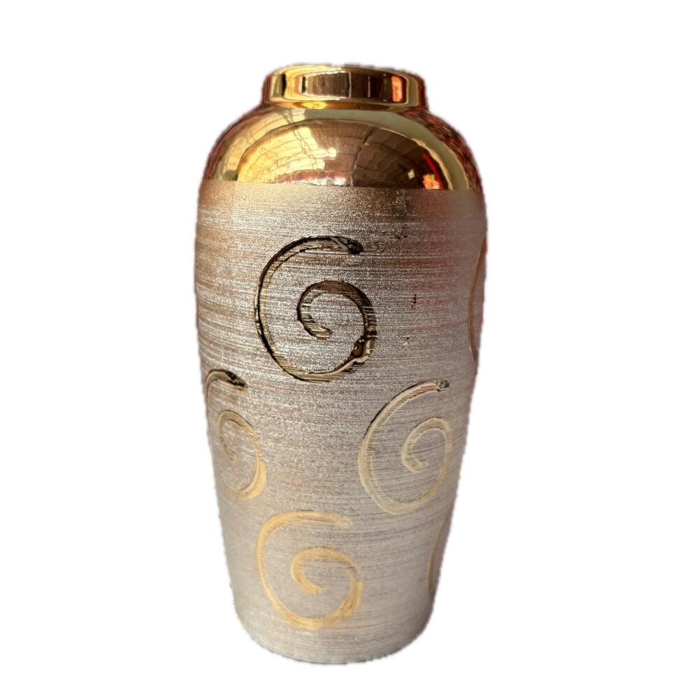 Modern Ceramic Spiral Design (Golden Flower Vase )