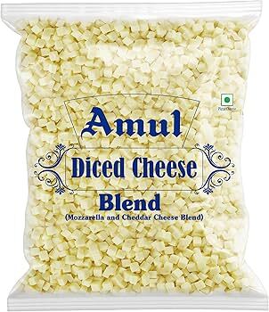 Amul Diced Cheese Blend Mozzarella and Cheddar Cheese Blend 1Kg