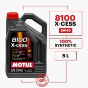MOTUL 8100 X-cess 5W-40 API SN/CF Fully Synthetic Gasoline and Diesel Engine Oil SAE Full-Synthetic Engine Oil  (5 L, Pack of 1)